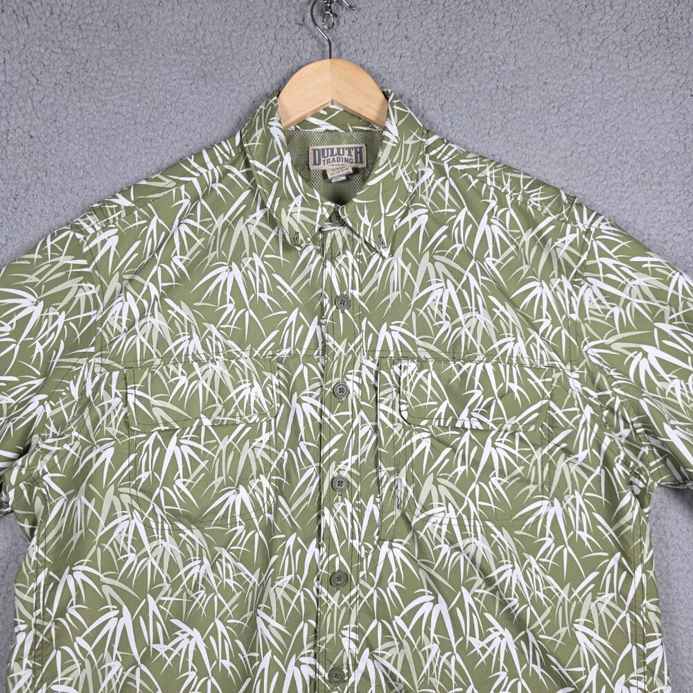 Duluth Trading Co Shirt Mens Size LT Plant Floral All Over Print Vented Hiking - Picture 2 of 12